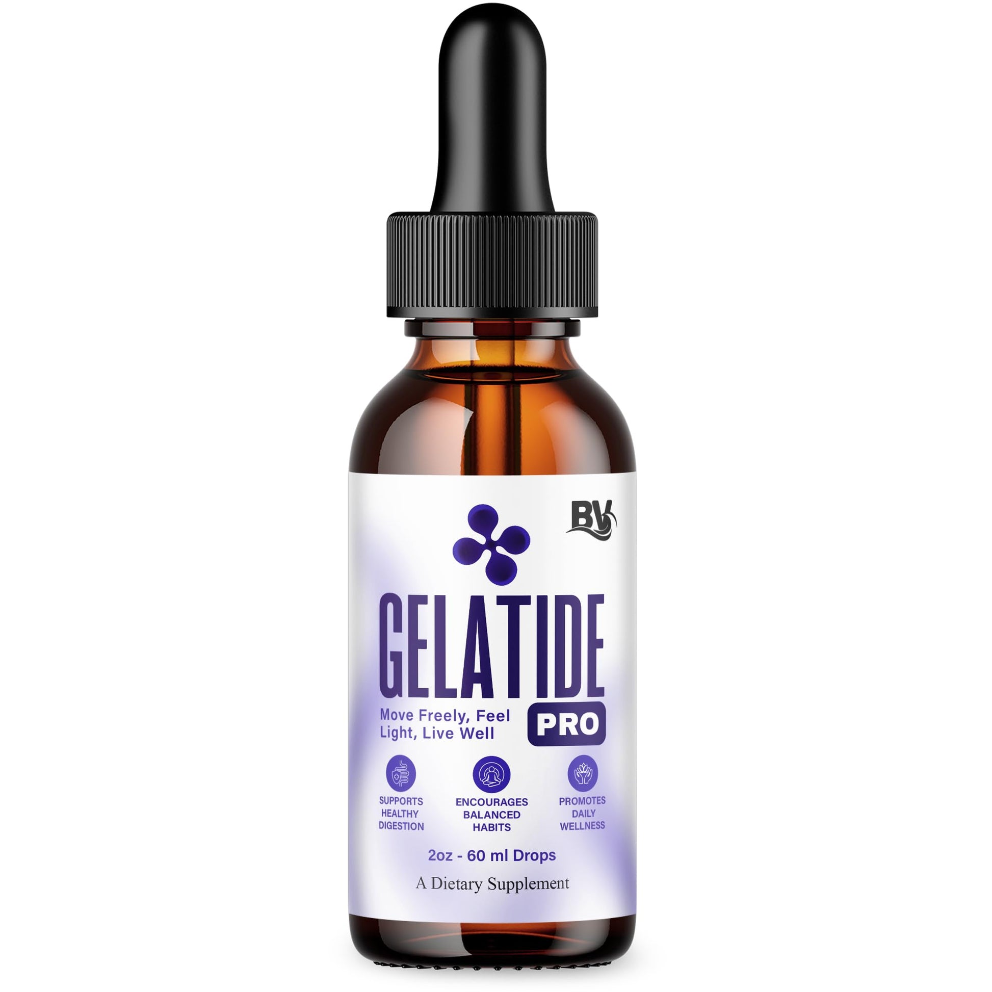 BLUE VIBE Gelatide Liquid Drops, Gela Tide Advanced Maximum Strength Overall Health & Wellness Support Supplement, Gelatide Premium Daily Health and Overall Energy Formula (2oz / 60ml) BLUE VIBEAu supplements