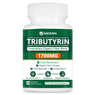 NICMIN Tributyrin Supplement - Premium Butyrate Gut Health Supplement for Leaky Gut 60 Capsules NICMINAu supplements