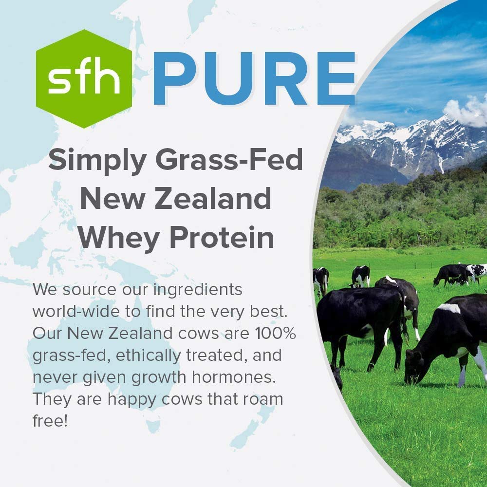 SFH Pure Whey Protein Powder (Chocolate) Best Tasting 100% Grass Fed Whey SFHUS supplements