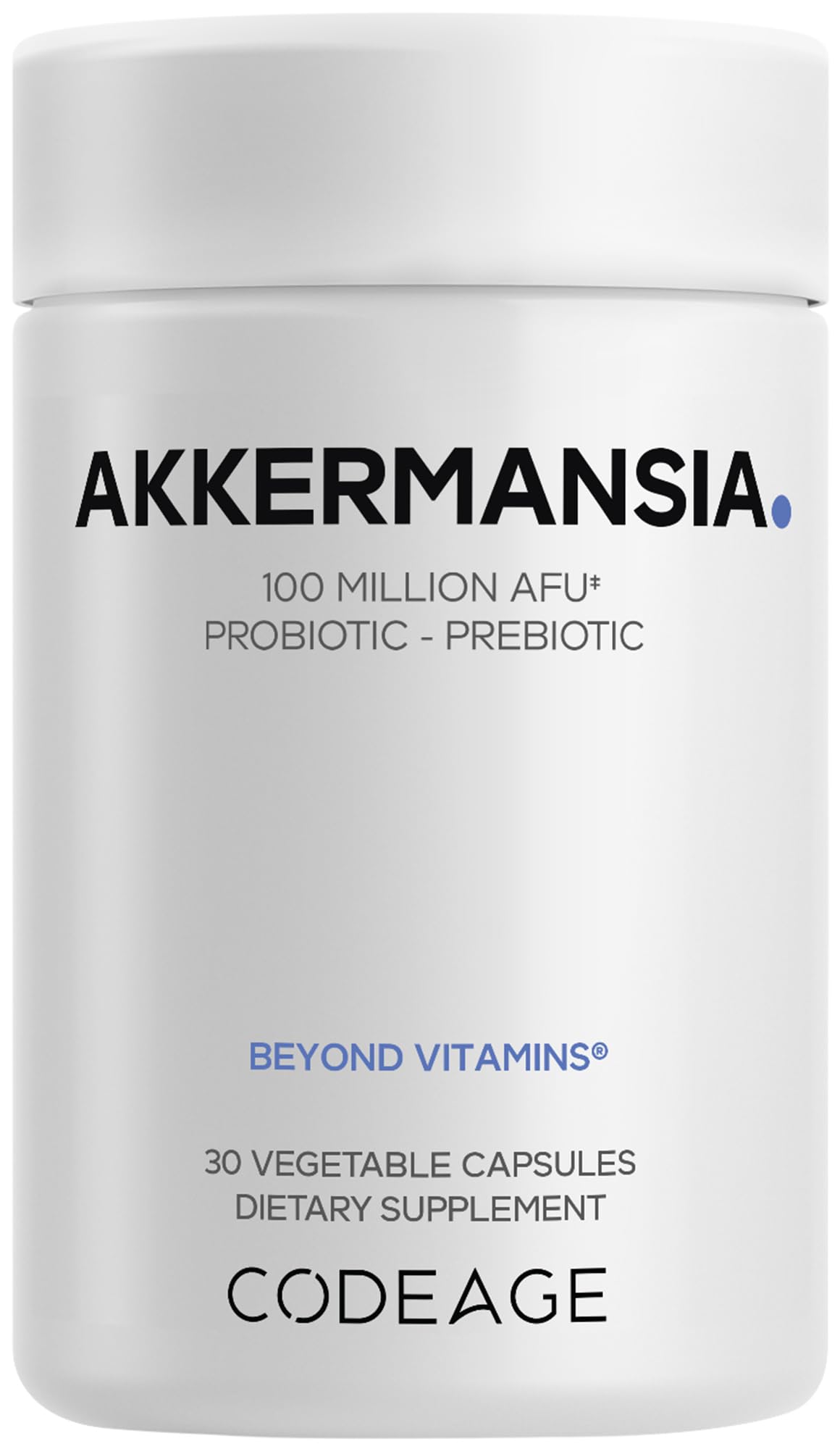 Codeage Akkermansia Synbiotic Supplement - 100 Million AFU Akkermansia Probiotic & Chicory Inulin Prebiotic - Chicory Root - 1 Capsule Per Serving - Non-GMO, Gluten-Free - 30 Capsules CodeageAu supplements