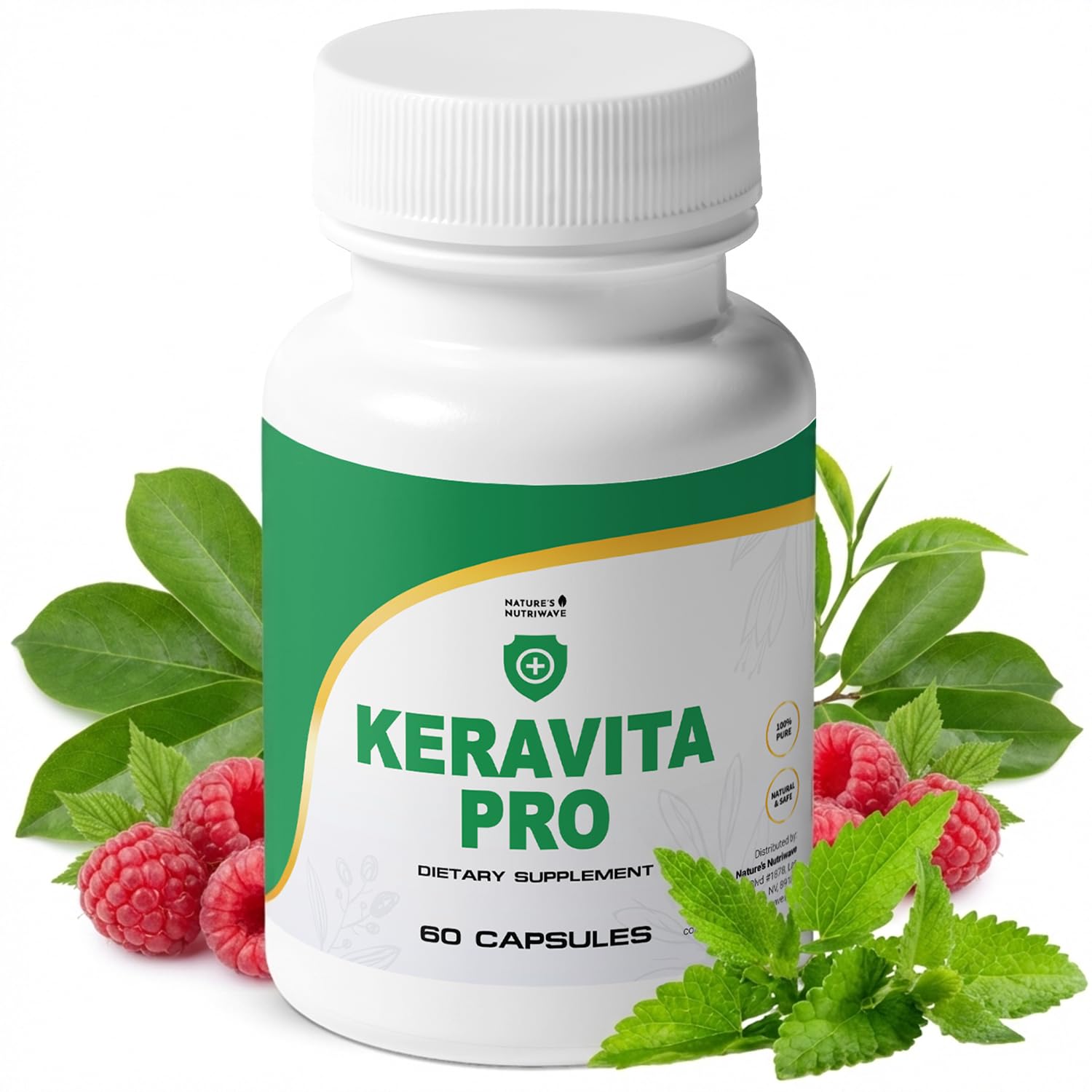 Keravita Pro - Natural Supplement with Vitamins C, Vitamin E, Green Tea, Turmeric & Mushroom for Hair & Nail | Non-GMO, Stimulant-Free | Made in the USA, GMP-Certified | 60 Capsules - 1 Month Supply Nature’s NutriWaveAu supplements