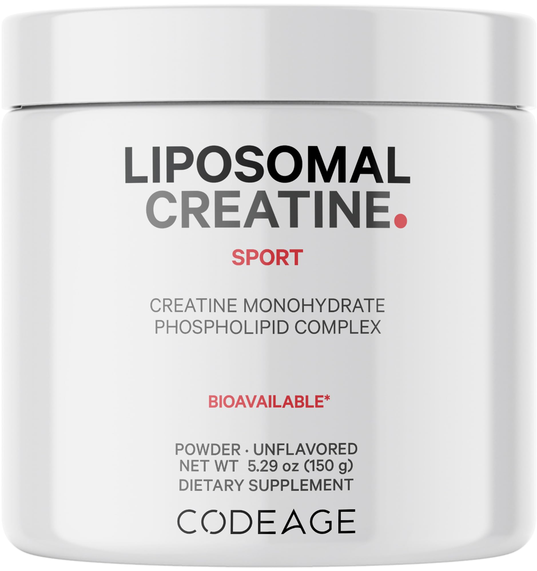 Codeage Liposomal Creatine Powder Supplement, Pure Creatine Monohydrate 5000mg, Pre Workout & Post Workouts - Unflavored Creatine, Micronized Creatine Powder - Creatinine for Sports - 30 Servings CodeageAu supplements