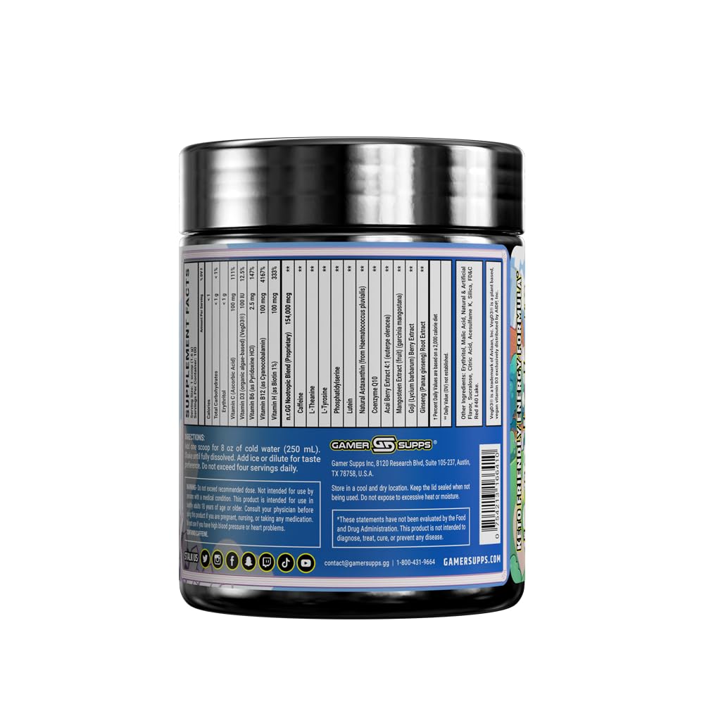 Gamer Supps GG Energy - Goof Juice by MoistCr1TiKaL (100 Servings) - Keto Friendly Gaming Energy and Nootropic Blend, Sugar Free + Organic Caffeine + Vitamins + Immune Support, Powder Drink Gamer SuppsAu supplements