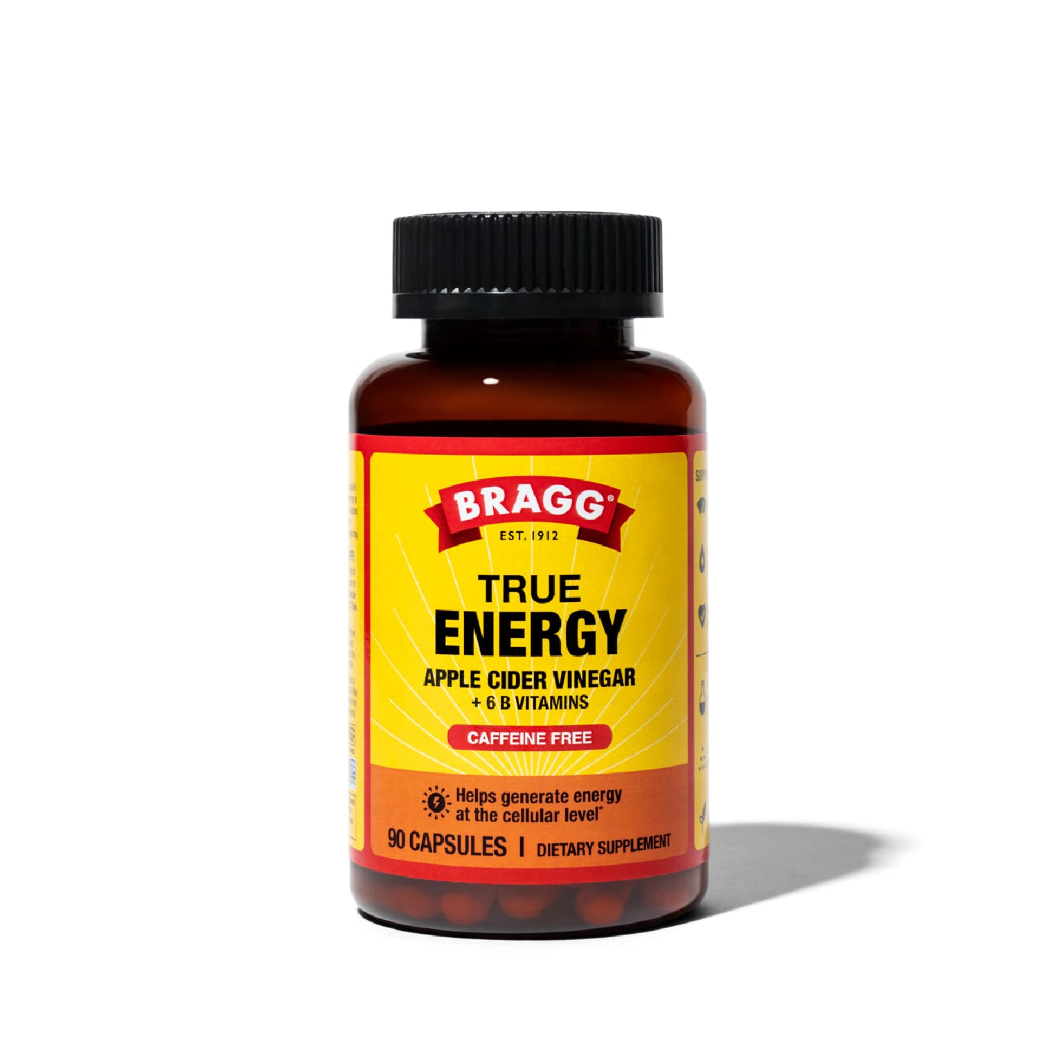 Bragg Apple Cider Vinegar True Energy Capsules – 6 B Vitamins – Caffeine Free BraggAu supplements