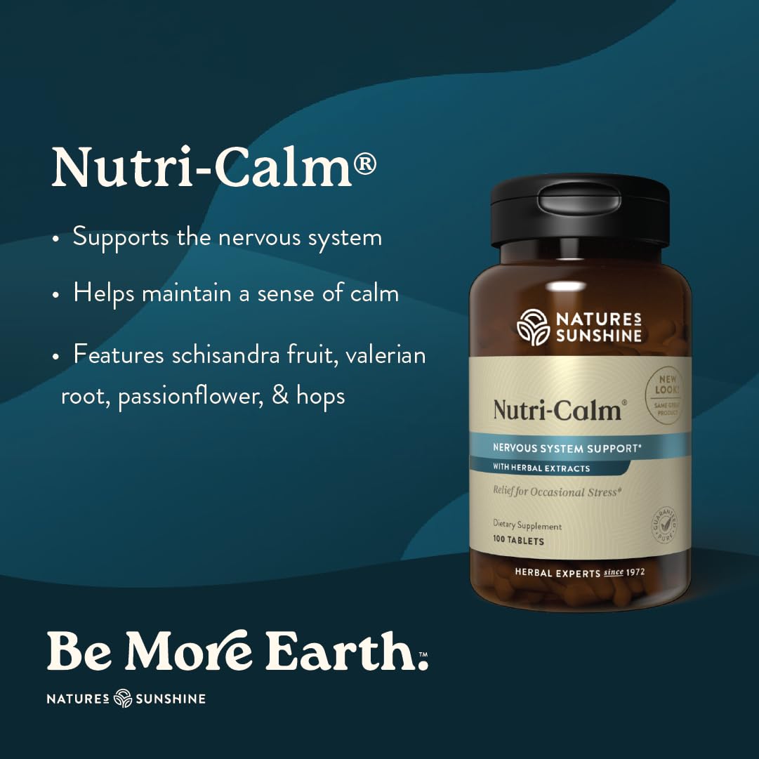Nature's Sunshine Nutri-Calm- Herbal Stress Relief Supplement for Natural Relief, Mood Support and Boost, Nervous System Support - 100 Count Nature's SunshineAu supplements