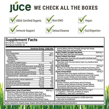 Terra Kai Organics JUCE Green Superfood Powder, Organic Fruits and Veggies Supplement Terra Kai OrganicsUS supplements