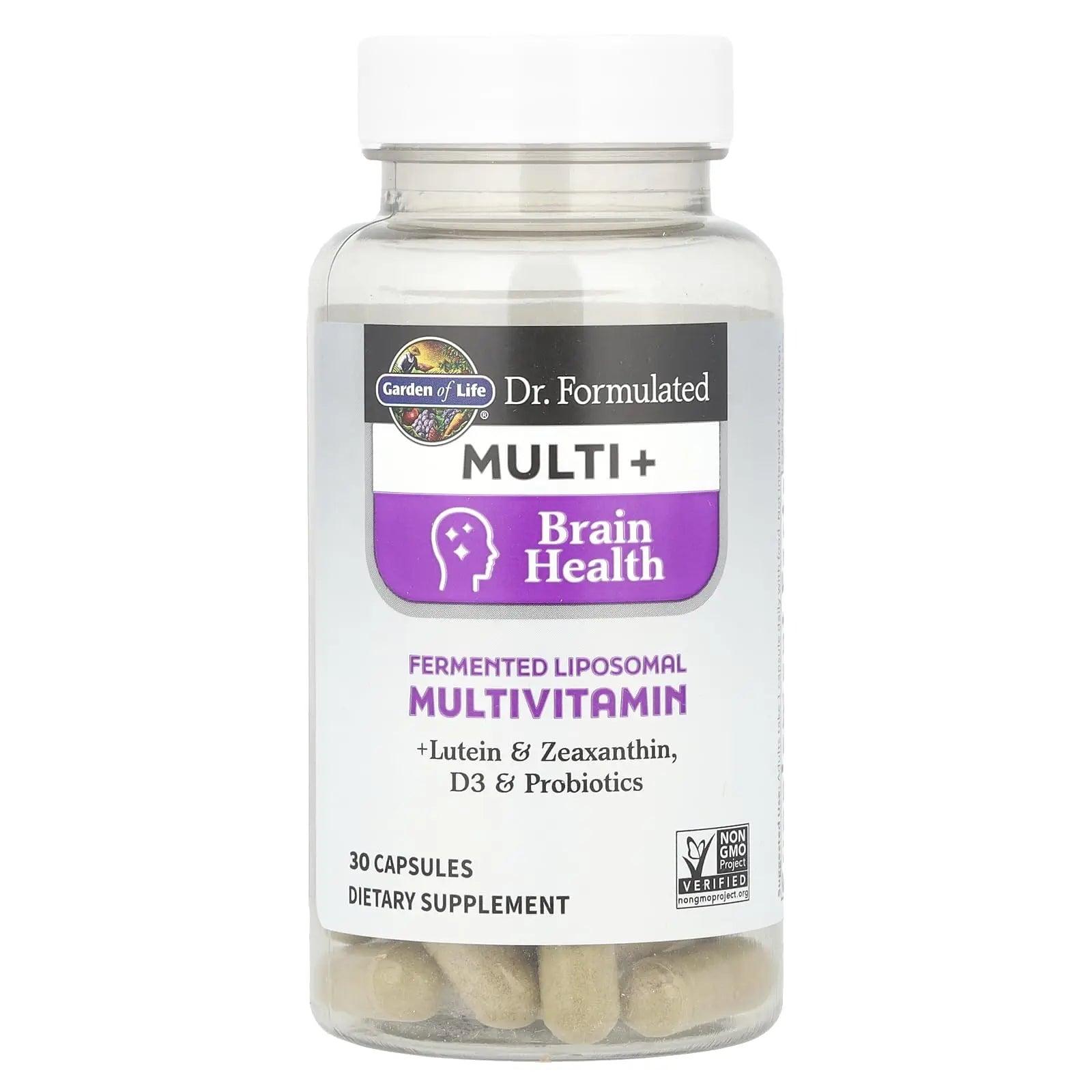 Garden of Life Dr Formulated Multi+ Brain Health, Fermented Liposomal Multivitamin + Lutein & Zeaxanthin, Vitamin D3 & Probiotics Garden of LifeAu supplements