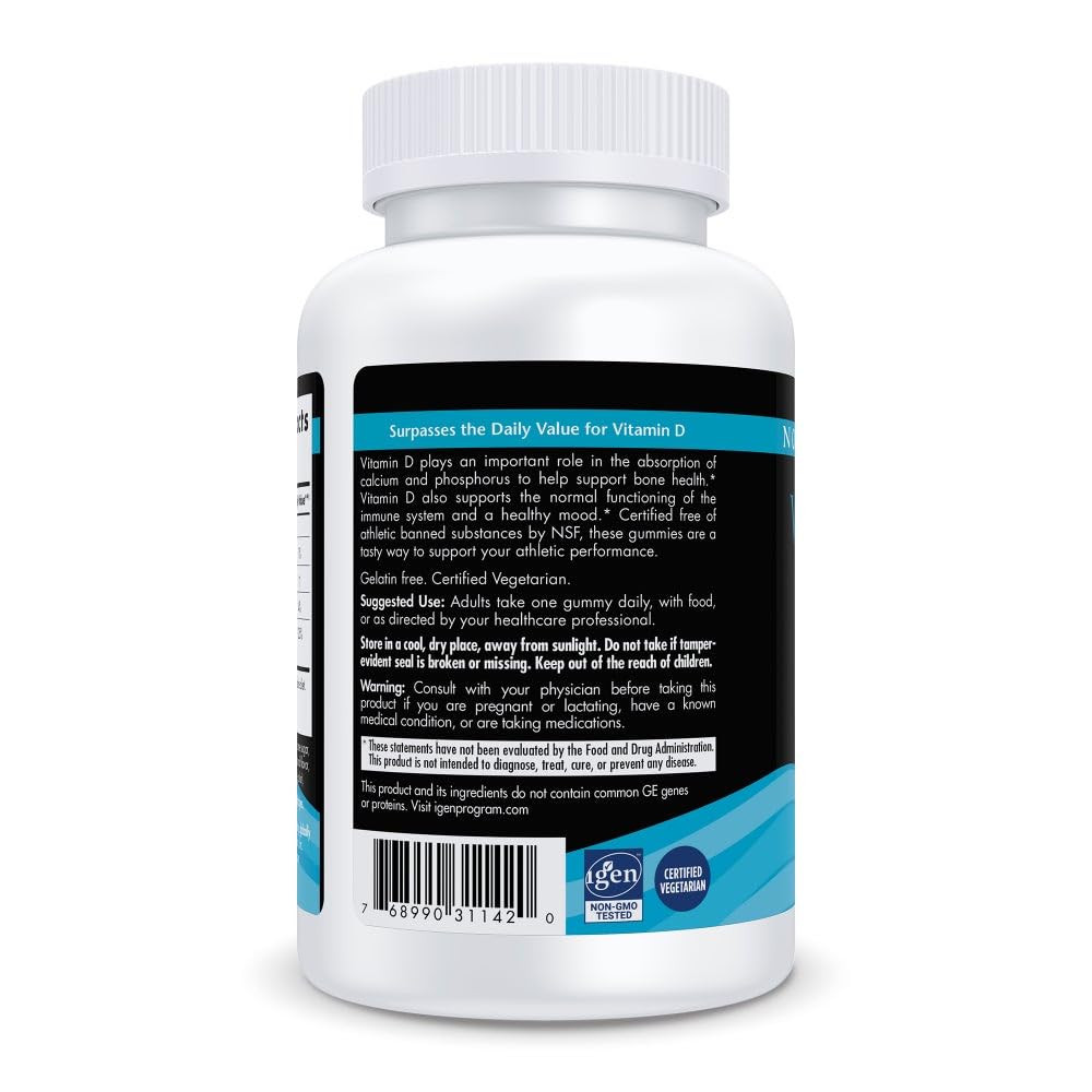 Nordic Naturals Vitamin D3 Gummies Sport, Wild Berry - 120 Gummies - 1000 IU Vitamin D3 - NSF Certified - Healthy Bones, Mood & Immune System Function - Non-GMO - 120 Servings Nordic NaturalsAu supplements