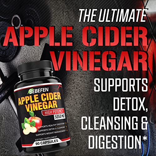Apple Cider Vinegar Capsules - 5050mg Formula Pills with Black Pepper Extract BEBEFENUS supplements