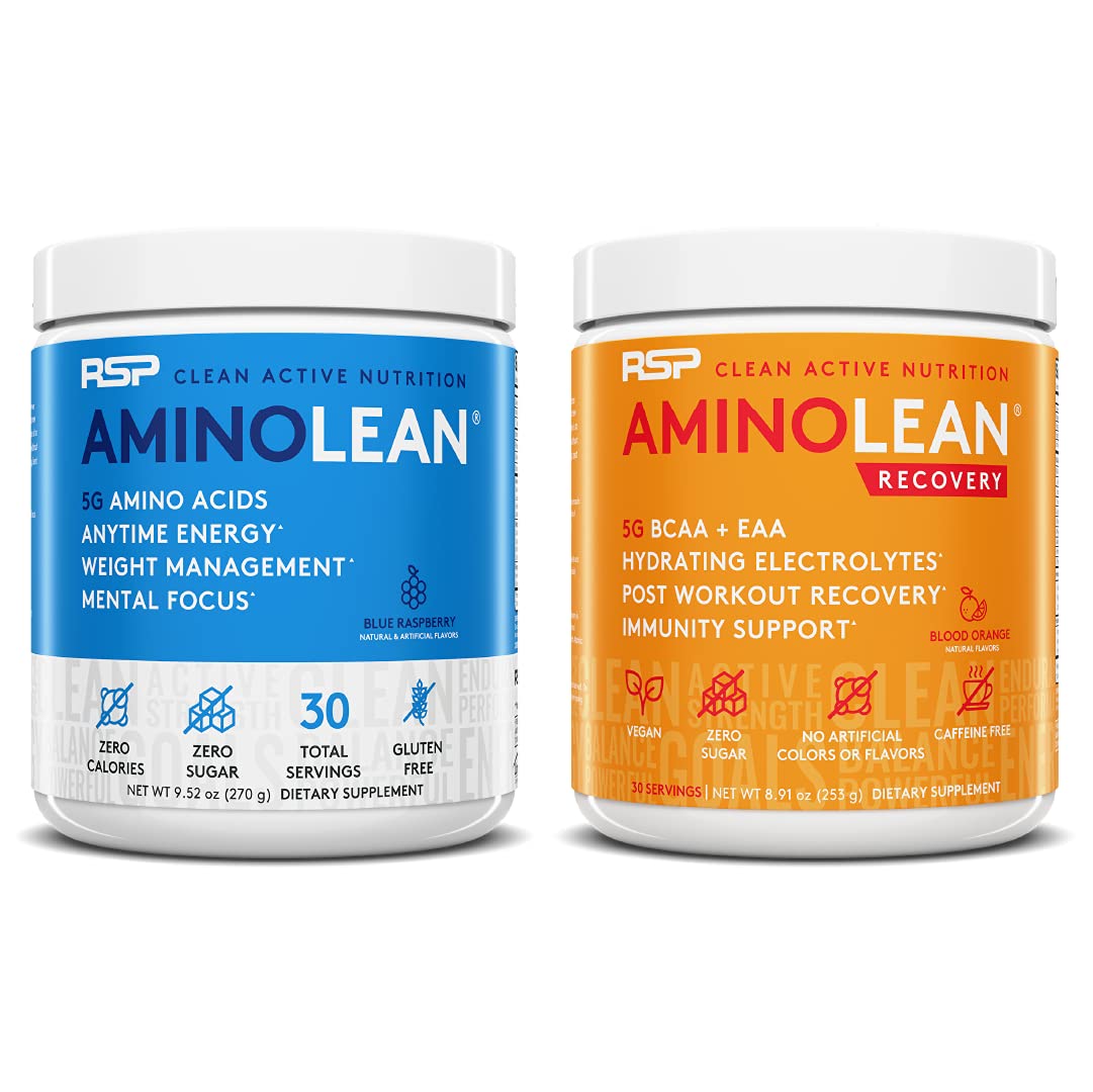 RSP NUTRITION AminoLean Pre Workout Energy (Blue Raspberry 30 Servings) with AminoLean RSP NUTRITIONUS supplements