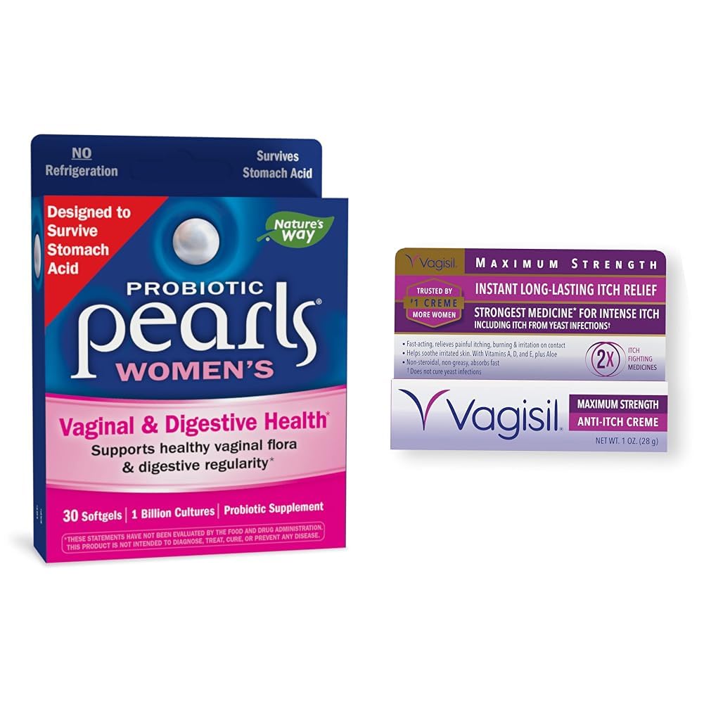 Nature's Way Probiotic Pearls for Women & Vagisil Maximum Strength Feminine Anti-Itch Cream Nature's WayAu supplements