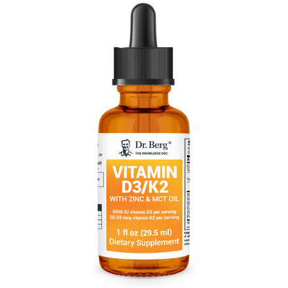Dr. Berg Liquid Vitamin D3 & K2 Supplement - For Bone, Teeth, Mood & Immune Health Dr. Berg NutritionalsUS supplements