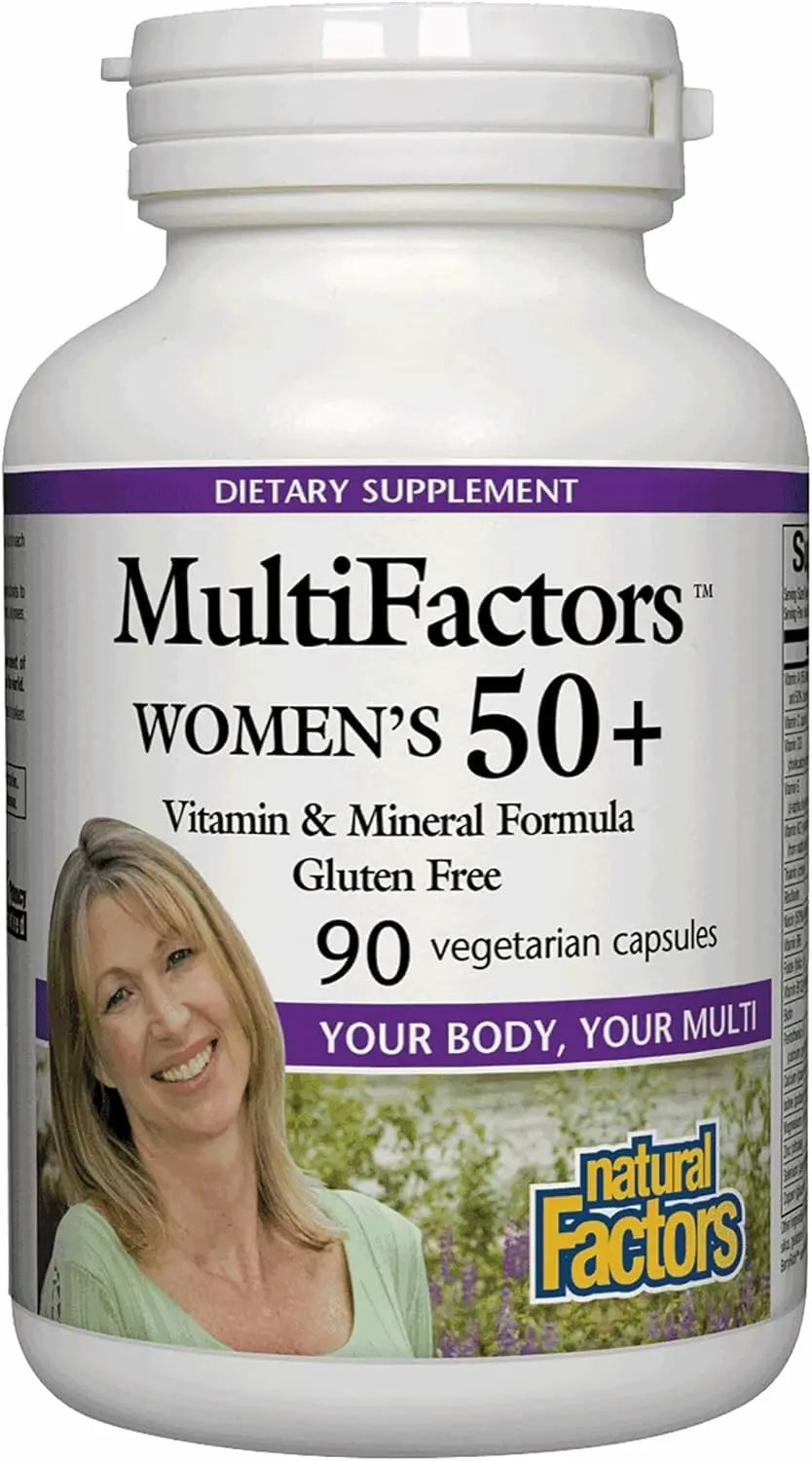 MultiFactors by Natural Factors, Women's 50+ Multivitamin & Mineral Formula, Dietary Supplement for Nutritional Support, 90 capsules (30 servings) Natural FactorsAu supplements