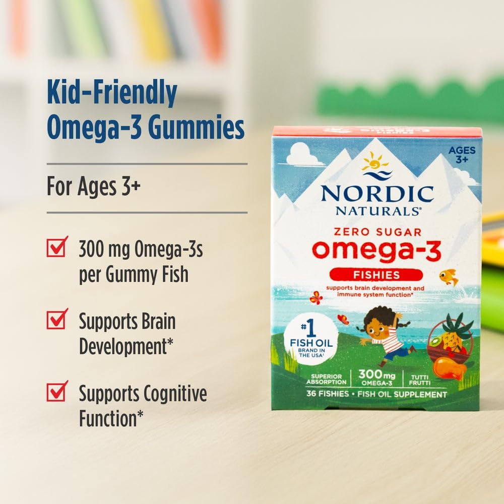Nordic Naturals Nordic Omega-3 Fishies, Tutti Frutti - 36 Fishies - 300 mg Total Omega-3s with EPA & DHA - Healthy Brain, Mood, Vision & Immune System - Non-GMO - 36 Servings Nordic NaturalsAu supplements