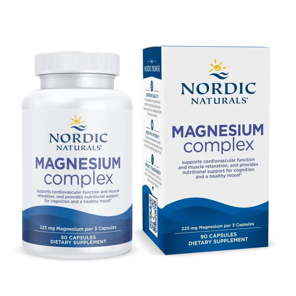 Nordic Naturals Magnesium Complex - 90 Capsules - 225 mg Magnesium, 1.9 mg Iron - Brain & Heart Health, Mood, Energy, & Muscle Relaxation - Non-GMO, Vegan - 30 Servings Nordic NaturalsAu supplements