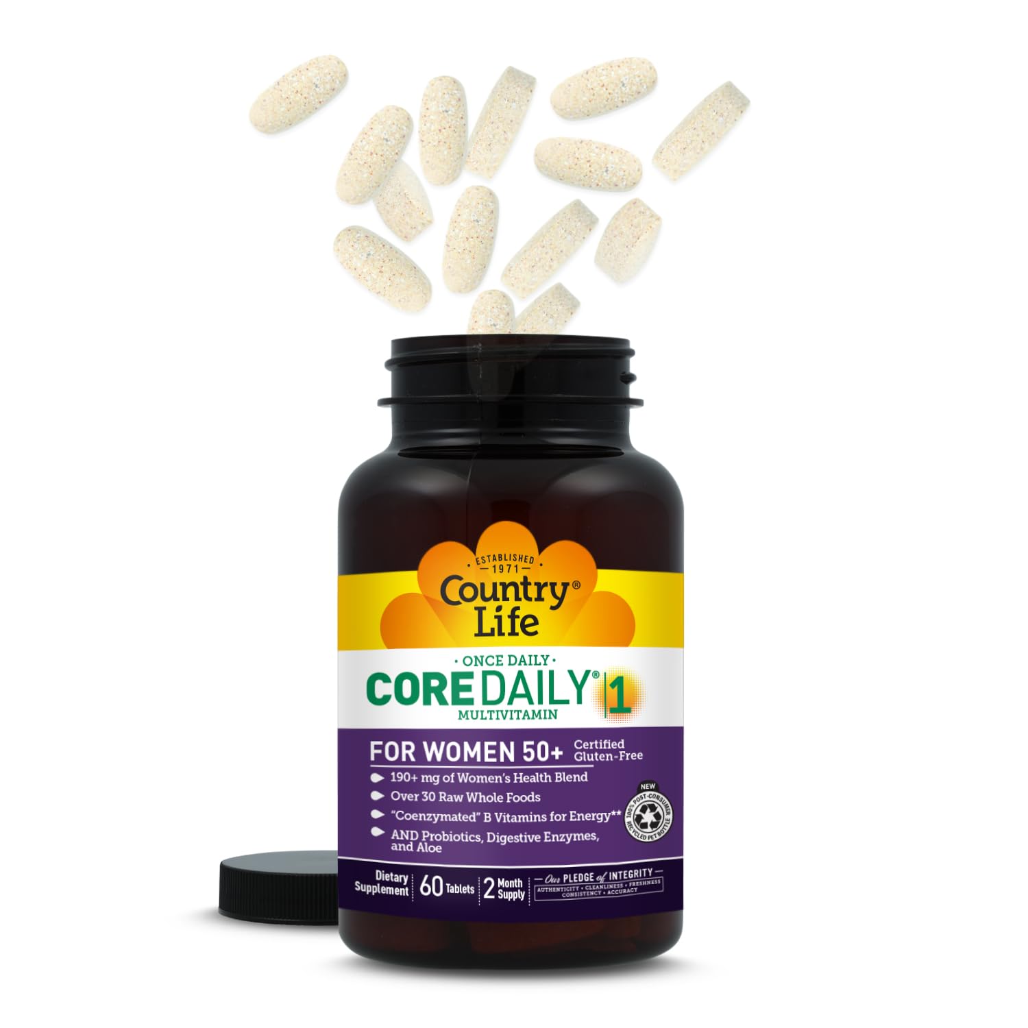 Country Life CORE Daily-1 for Women 50+ Multivitamin - Formulated for Women Over 50, Complete Daily Nutrition with Women's Health Blend, Coenzymated B Vitamins, Probiotics, and Digestive Enzymes Country LifeAu supplements