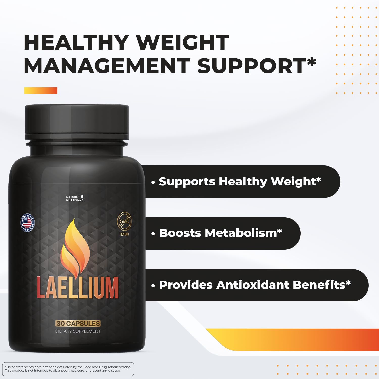 Laellium Capsules – Natural Supplement with Green Tea, Apple Cider Vinegar & Ginseng – Non-GMO, Supports Wellness – 30 Capsules, 1 Month Supply Nature’s NutriWaveAu supplements