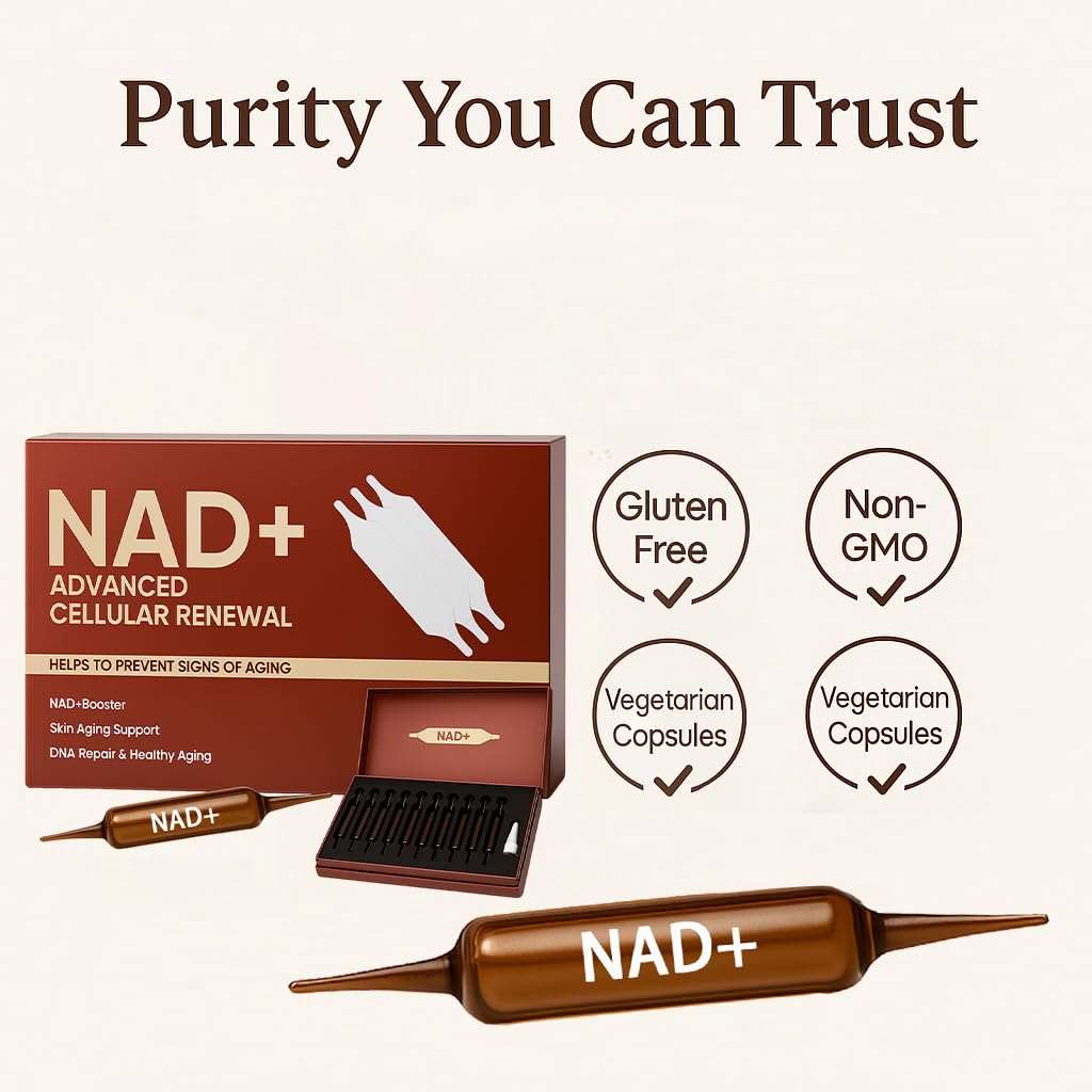 NAD Advanced Cellular Renewal - 1200mg NAD Supplement for Skin Aging Support Energy & Focus - 10 Vials (1) ARSYCHLLAu supplements