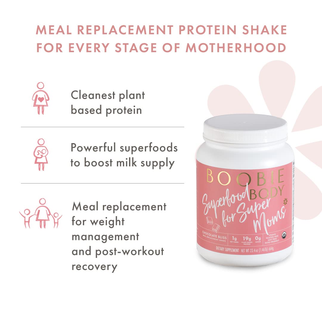 Boobie Body Organic Superfood Plant-Based Protein Shake, Chocolate Bliss, [23.4oz, 1 Tub] Boobie BrandsUS supplements