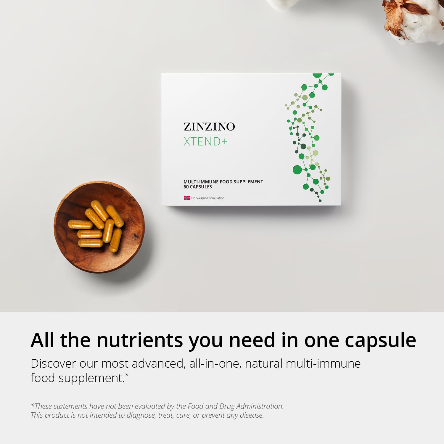 Zinzino Xtend + - Multi Immune Supplement - Essential Vitamins, Minerals & Vitamin C for Immune Support, Energy & Focus - 60 Capsules ZINZINOAu supplements