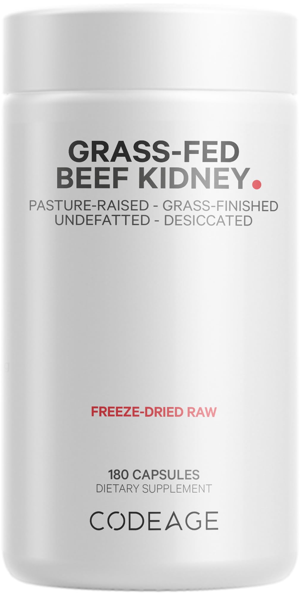 Codeage Grass Fed Beef Kidney Supplement - Freeze Dried, Non-Defatted, Desiccated Glandulars Nutrition Bovine Pills – Pasture Raised Beef Vitamins - Non-GMO -180 Capsules CodeageAu supplements