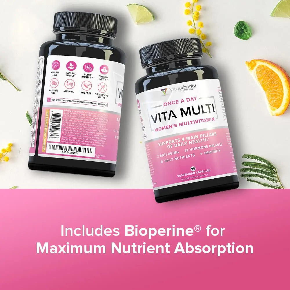 Vitauthority Multivitamin for Women Women’s Daily Multi-Vitamin Supplement with DIM, Iodine, Ashwagandha Supports Youthful Complexion VitauthorityAu supplements