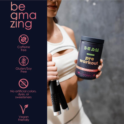 BEAM Be Amazing Vegan Stim Free Pre-Workout Powder | Energy Booster Powdered Drink BEAMUS supplements