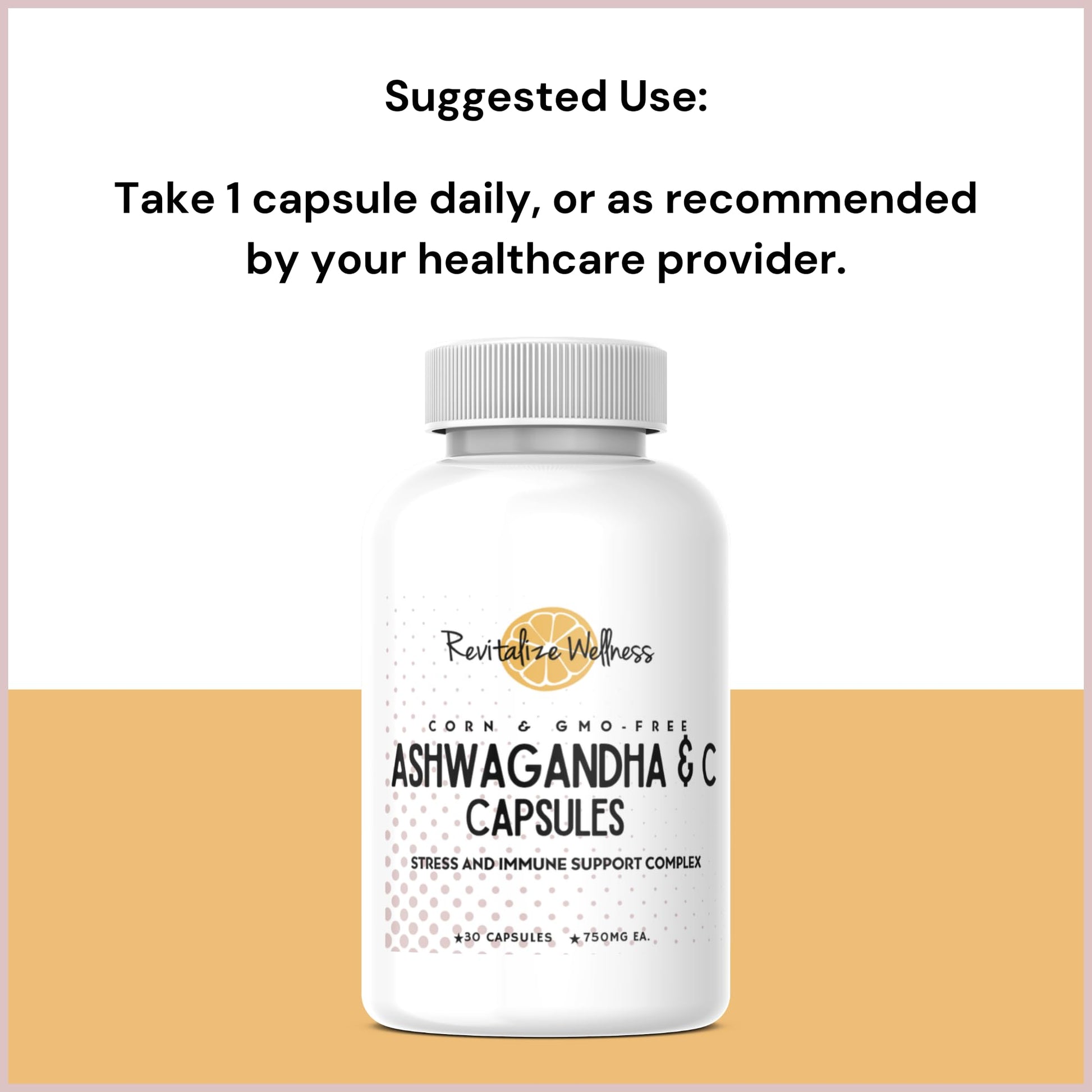 Revitalize Wellness Ashwagandha + Vitamin C Capsules | Stress and Immune Support Complex | with 550 mg Ashwagandha and 200 mg Vitamin C per Serving | 30 Servings Revitalize WellnessAu supplements