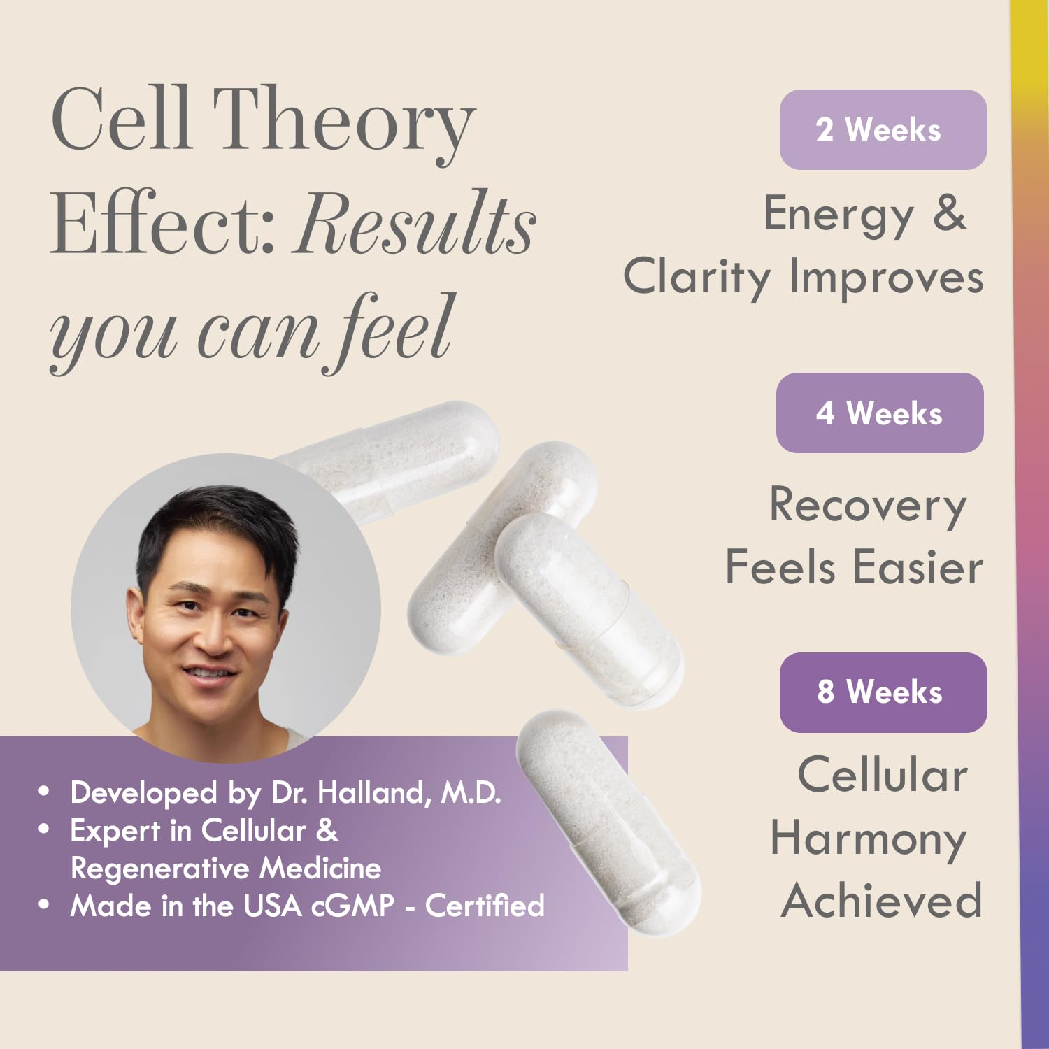 Cell Theory NAD+ Supplement – Triple Action Liposomal NAD+ & NADH Formula for Cellular Energy, Mitochondrial Support, and Longevity, Developed by Dr. Halland, 60 Capsules (30-Day Supply) Cell TheoryAu supplements