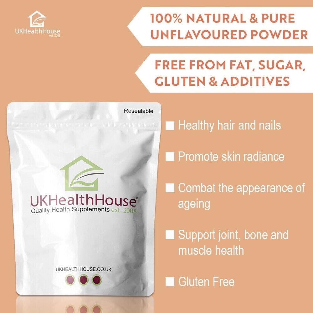 100g UKHealthHouse Collagen Powder, Bovine Collagen Peptides Powder - Collagen Supplements UKHealthHouseUS supplements