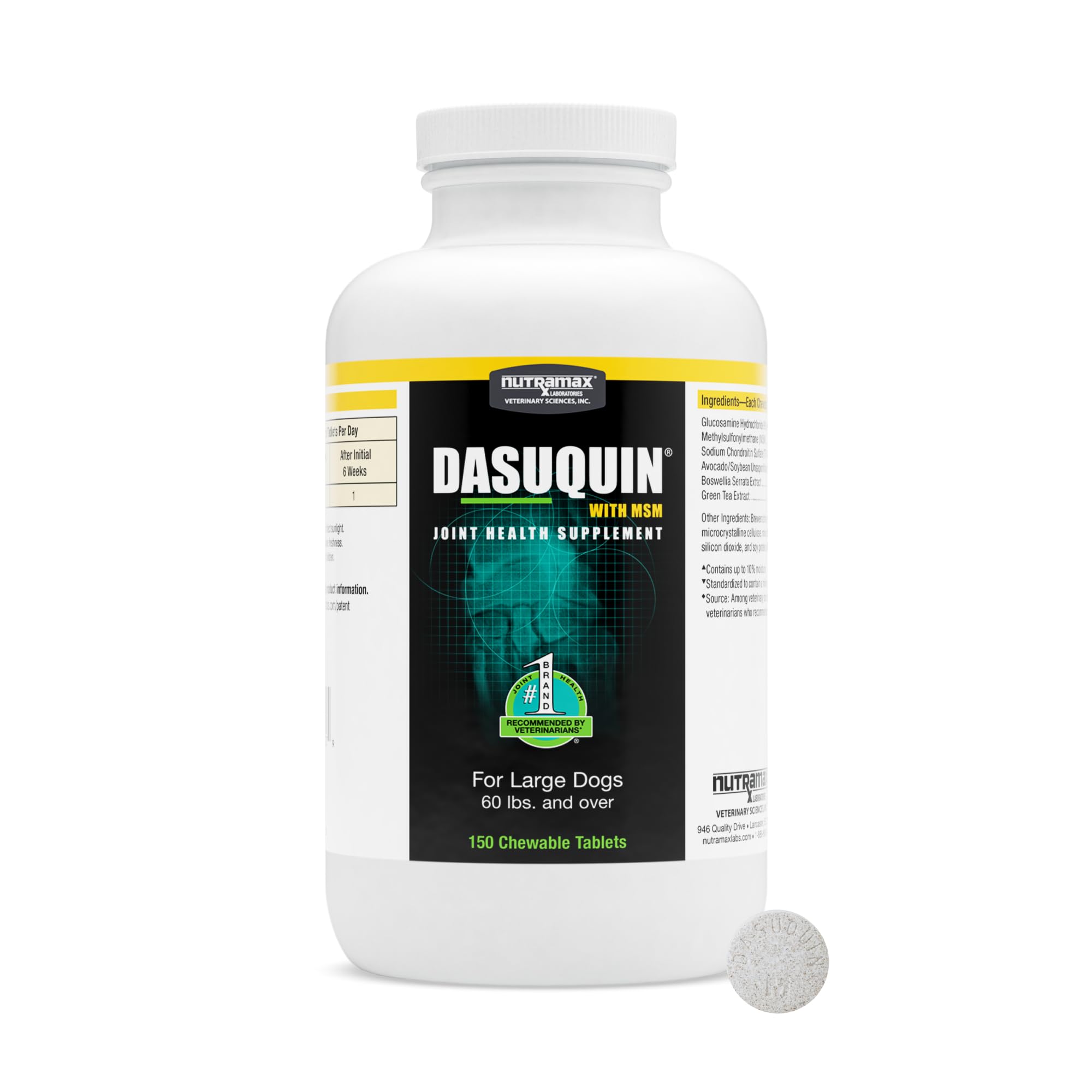Nutramax Dasuquin for Large Dogs, Joint Health Supplement, Contains Glucosamine for Dogs, Plus Chondroitin, ASU, MSM and More, Supports Healthy Joints, Chewable Tablets, 150 Count Nutramax LaboratoriesAu supplements