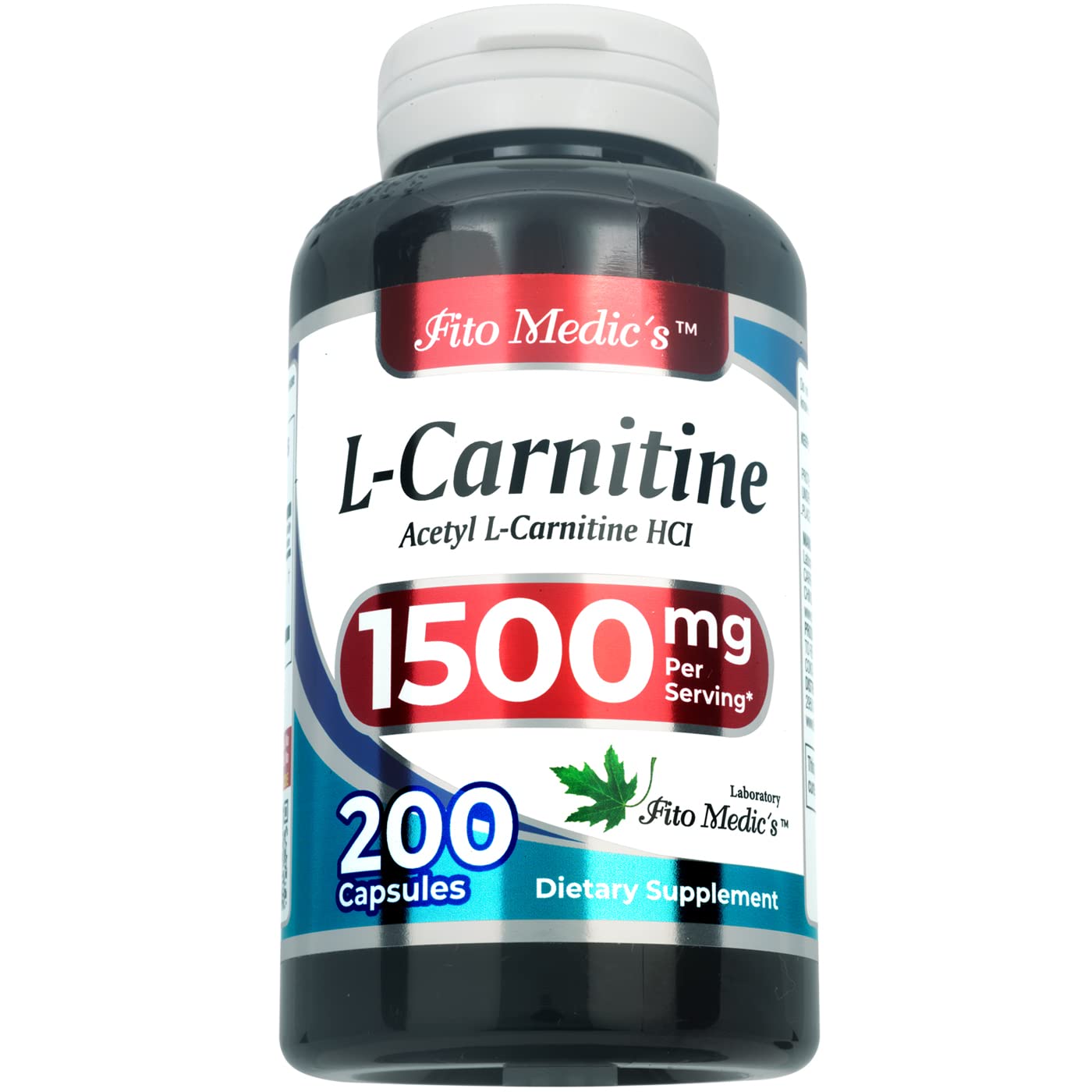 Lab - l carnitine - 1500 mg per Serving, 200 Capsules, l-carnitine - High Potency of - Acetyl FITO MEDIC'SAu supplements
