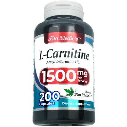 Lab - l carnitine - 1500 mg per Serving, 200 Capsules, l-carnitine - High Potency of - Acetyl FITO MEDIC'SUS supplements