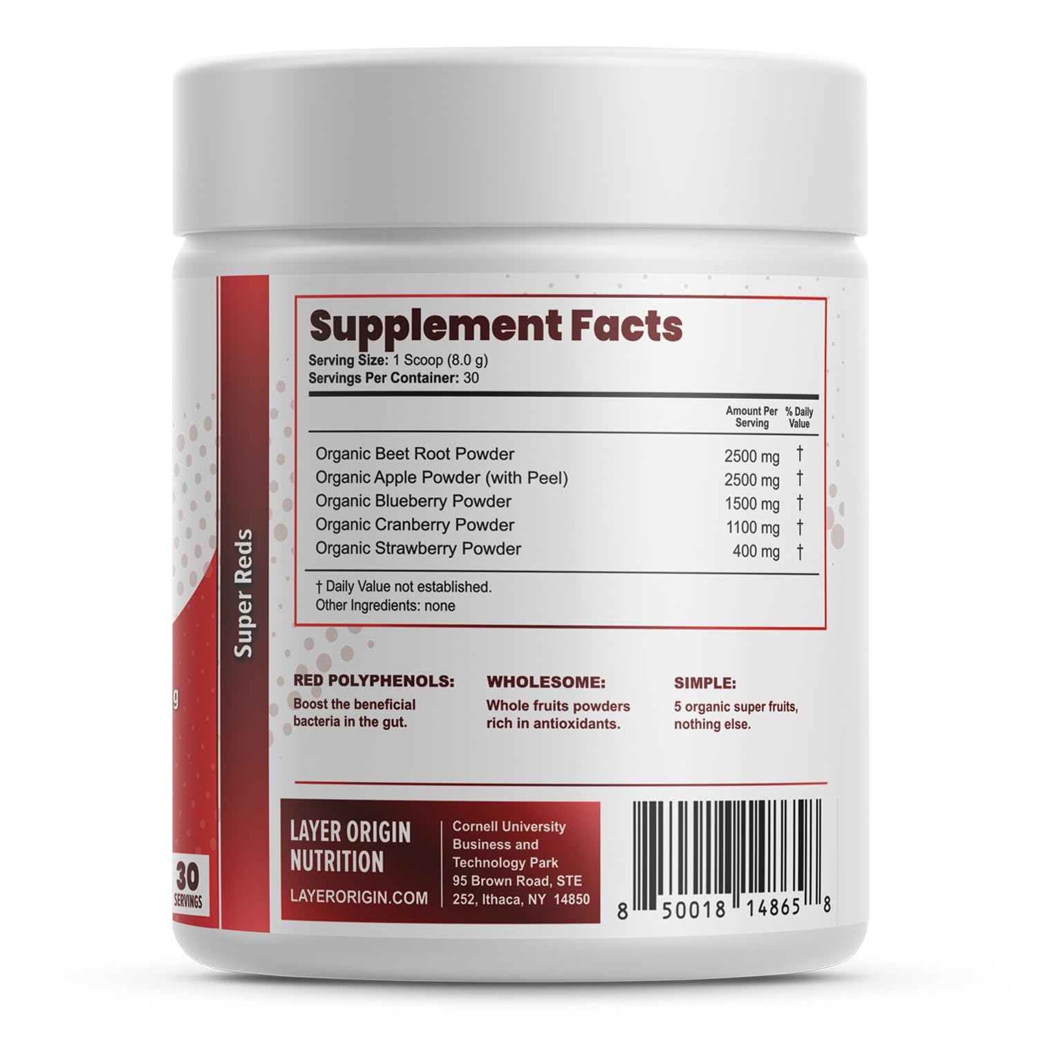 Layer Origin Simple Reds - Organic Red Polyphenols Whole Fruit Powder | Five Real Whole Fruits | 30 Servings Layer OriginAu supplements