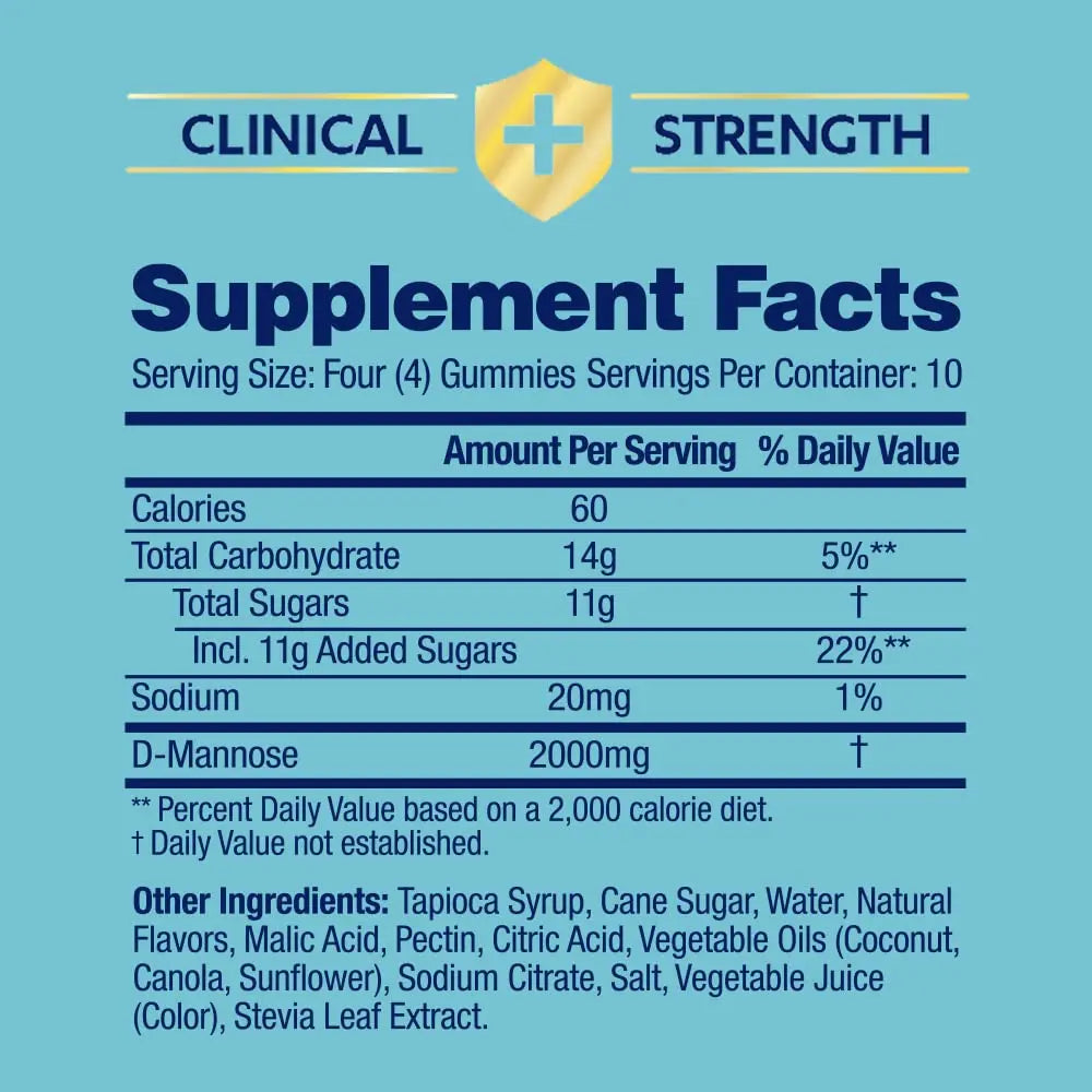 AZO D Mannose Urinary Tract Health Gummies, 40 Count, Clinical Strength 2000mg, Helps Cleanse, Flush & Protect, No.1 Pharmacist Recommended Brand, Vegan Tangy Citrus Blast Flavor, Non-GMO, Gluten Free AZOAu supplements
