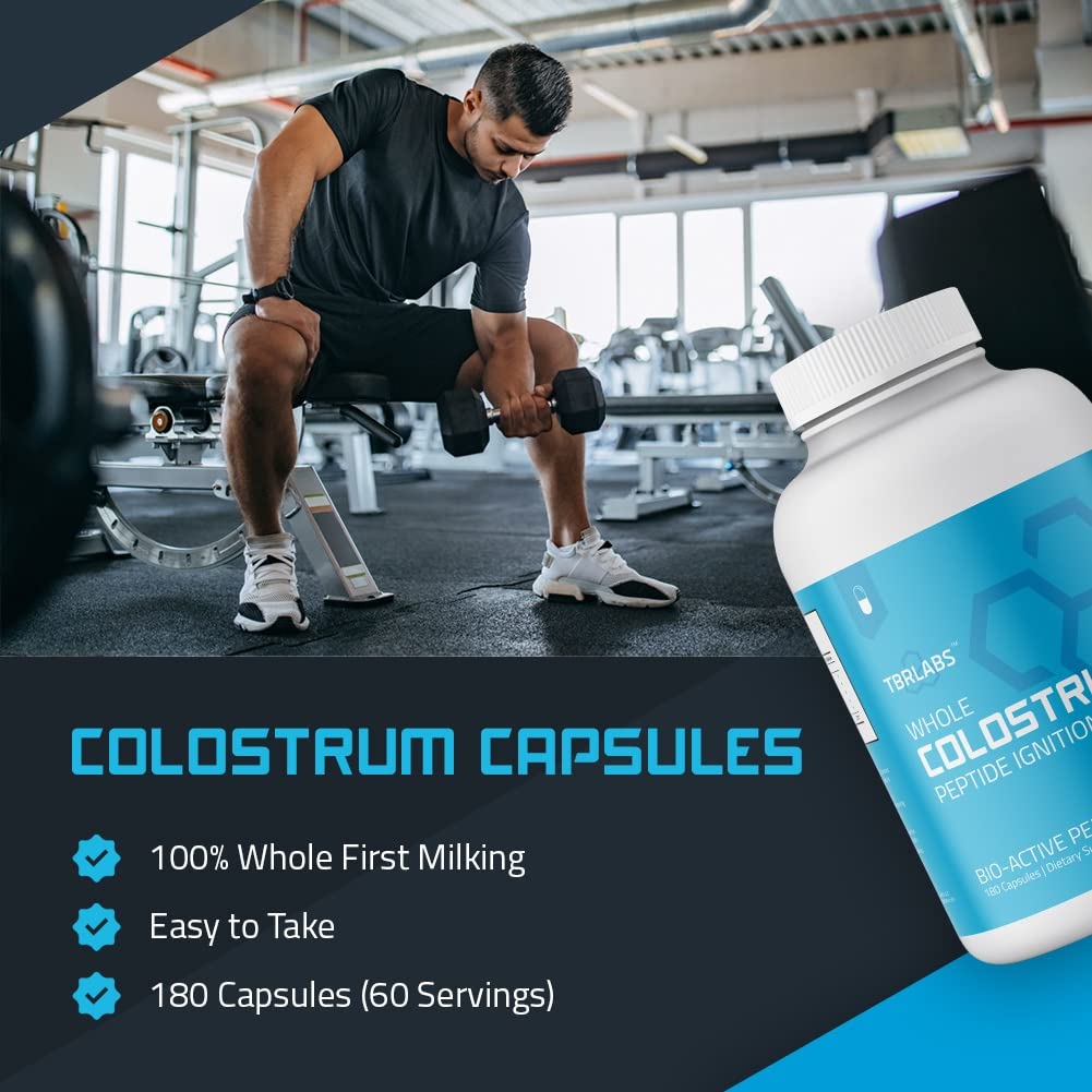 TBR Labs Pure Bovine Colostrum 180 Capsules - Antibiotic and Hormone Free - USA Source TBR LabsAu supplements