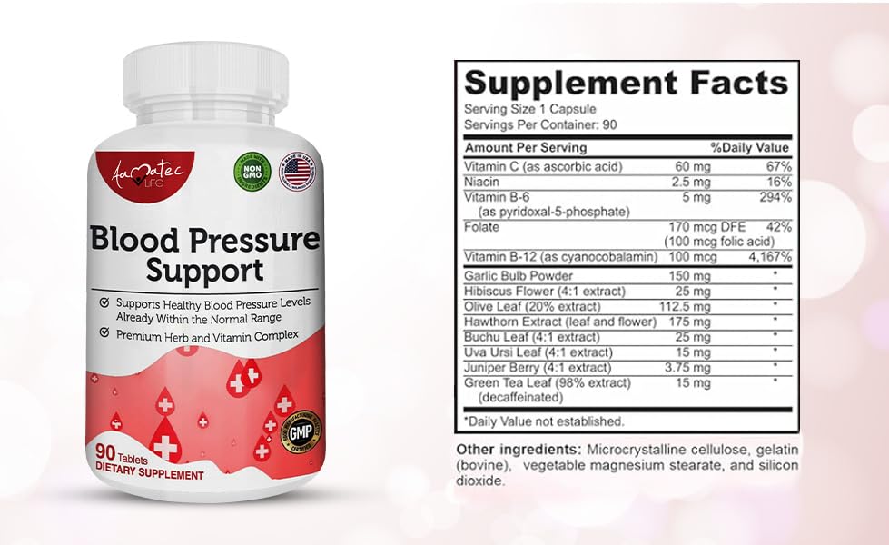 AAMATEC LIFE Blood Pressure Support Supplement 90 Capsules AAMATEC LIFEAu supplements