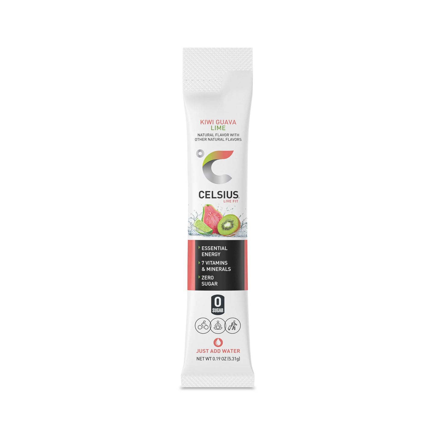 CELSIUS Kiwi Guava Lime On-the-Go Powder Stick Packs, Zero Sugar , 14 Count (Pack of 1) CELSIUSUS supplements