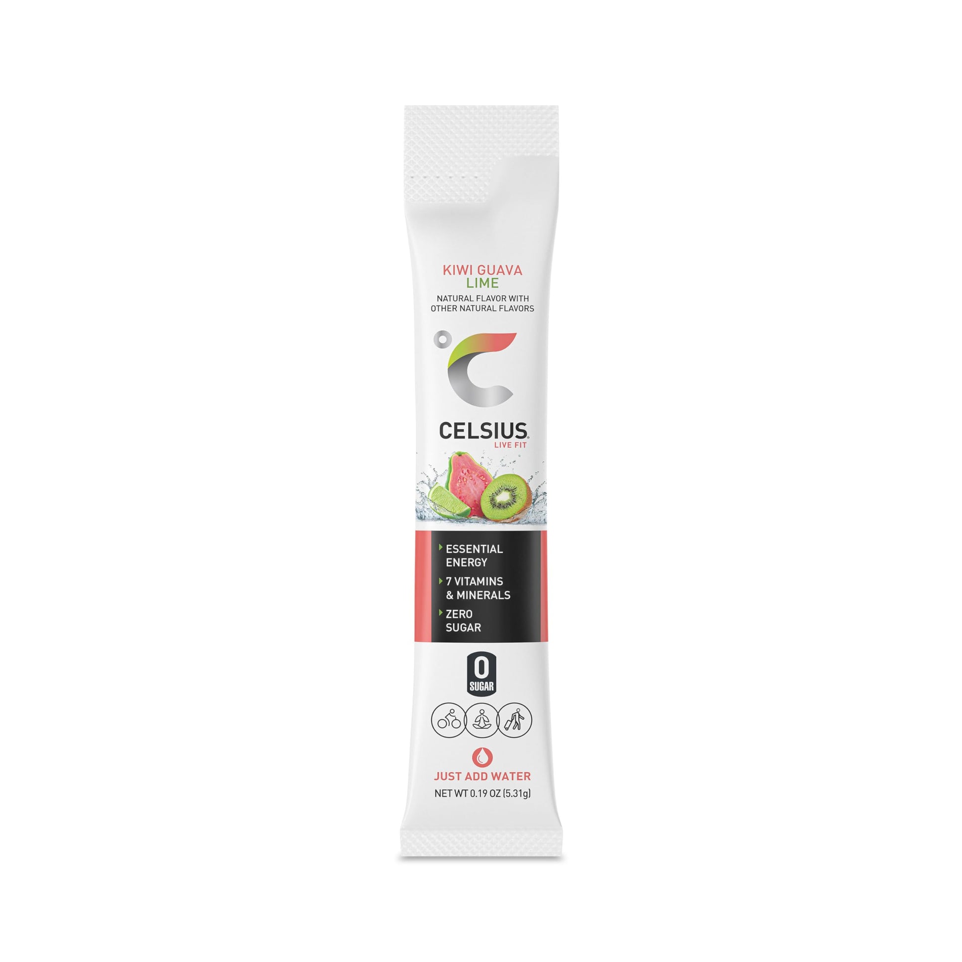 CELSIUS Kiwi Guava Lime On-the-Go Powder Stick Packs, Zero Sugar , 14 Count (Pack of 1) CELSIUSUS supplements