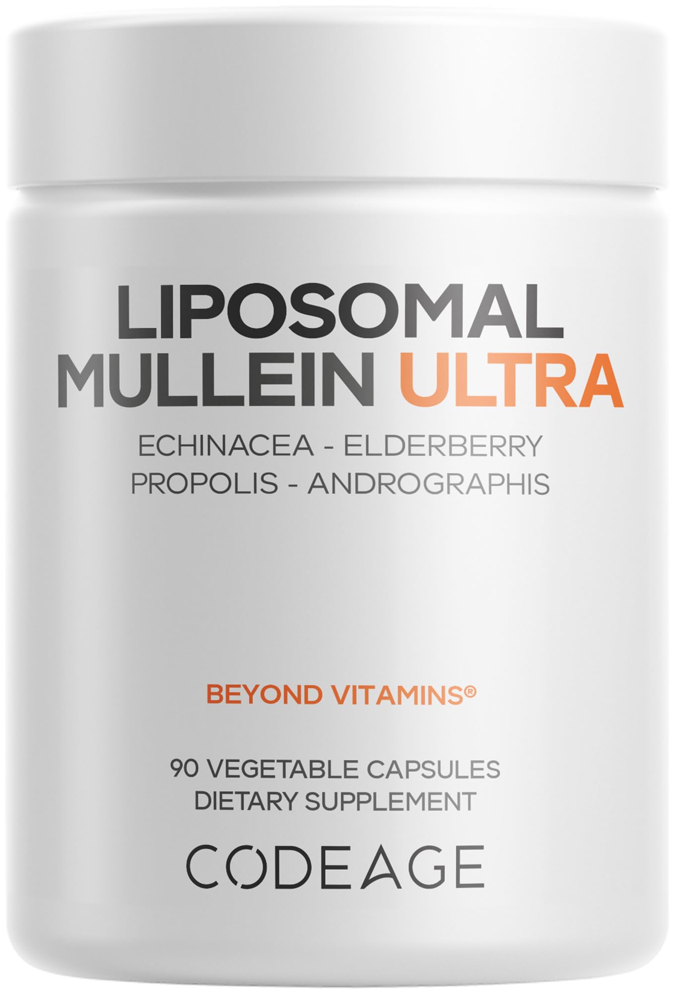 Codeage Liposomal Mullein Ultra Supplement - Mullein 10:1 Extract, Elderberry, Bee Propolis, Echinacea, Ginger Root, Andrographis, Kudzu, Vitamins, Elecampane, Eleuthero, Isatis, Non-GMO - 90 Capsules CodeageAu supplements