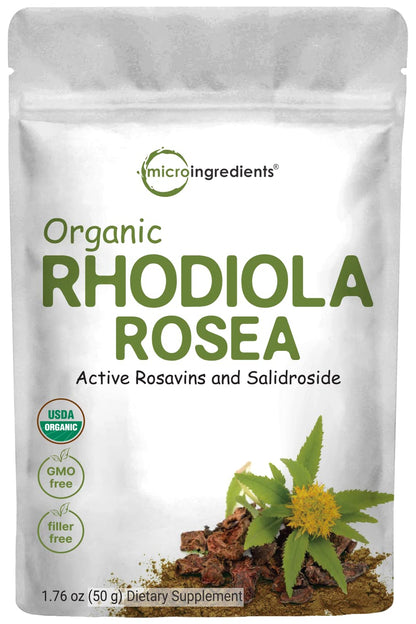 Micro Ingredients Organic Rhodiola Rosea Root Extract, 50g Powder | Adaptogenic Herb Micro IngredientsUS supplements