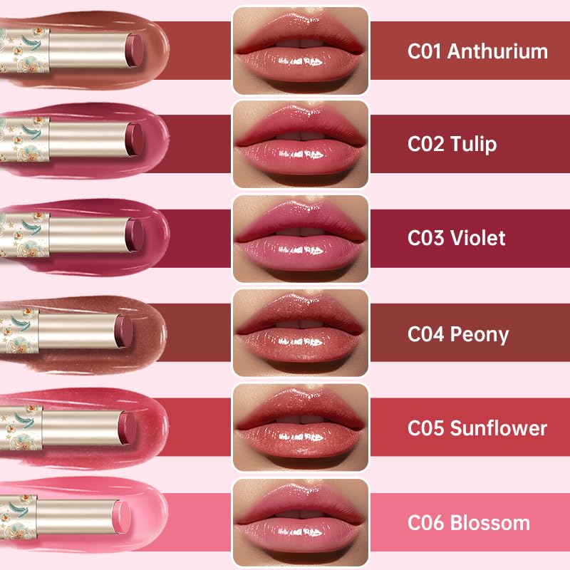 CATKIN Glossy Lip Balm Ultra Hydating Glow Lip Tinted Jelly Plump Melting Balm Shea Butter Repair Soothing For Dry Lips Dewy Finished 0.12 oz C05 SUNFLOWER CatkinAu supplements