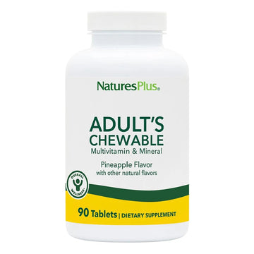 Natures Plus Adult's Chewable Multivitamin - 90 Vegetarian Tablets - Pineapple Flavor - Natural Whole Foods Supplement for Overall Health, Energy NaturesPlusAu supplements