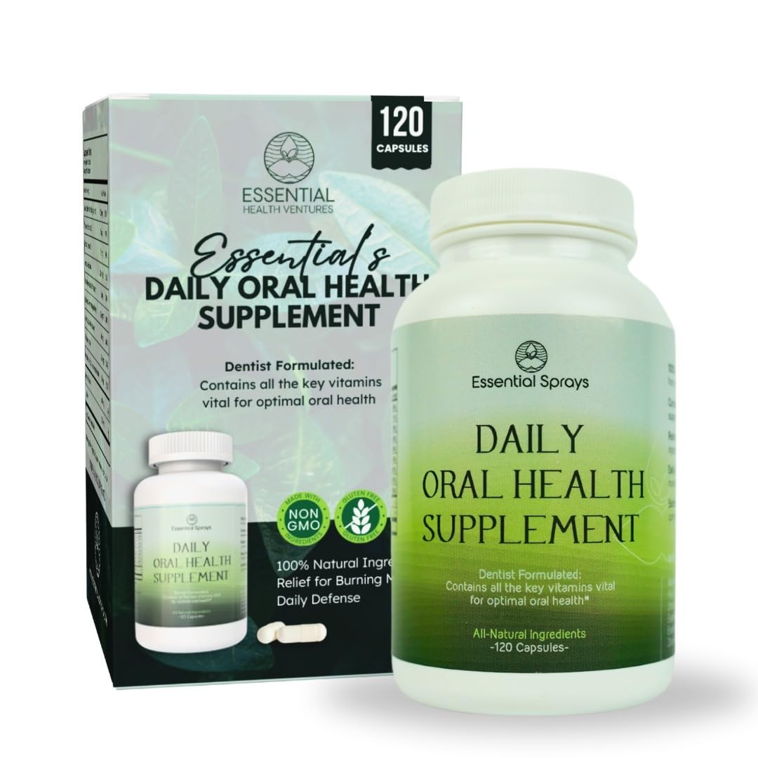 Essential Sprays Daily Oral Health Supplement - 30 Servings - Dentist Formulated Advanced Holistic Approach with L-Lysine, Niacin, Thiamin, & Vitamins for Men & Women Essential SpraysAu supplements