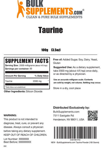 BULKSUPPLEMENTS.COM Taurine Powder - Taurine Supplement, Taurine 2000mg BULKSUPPLEMENTS.COMUS supplements