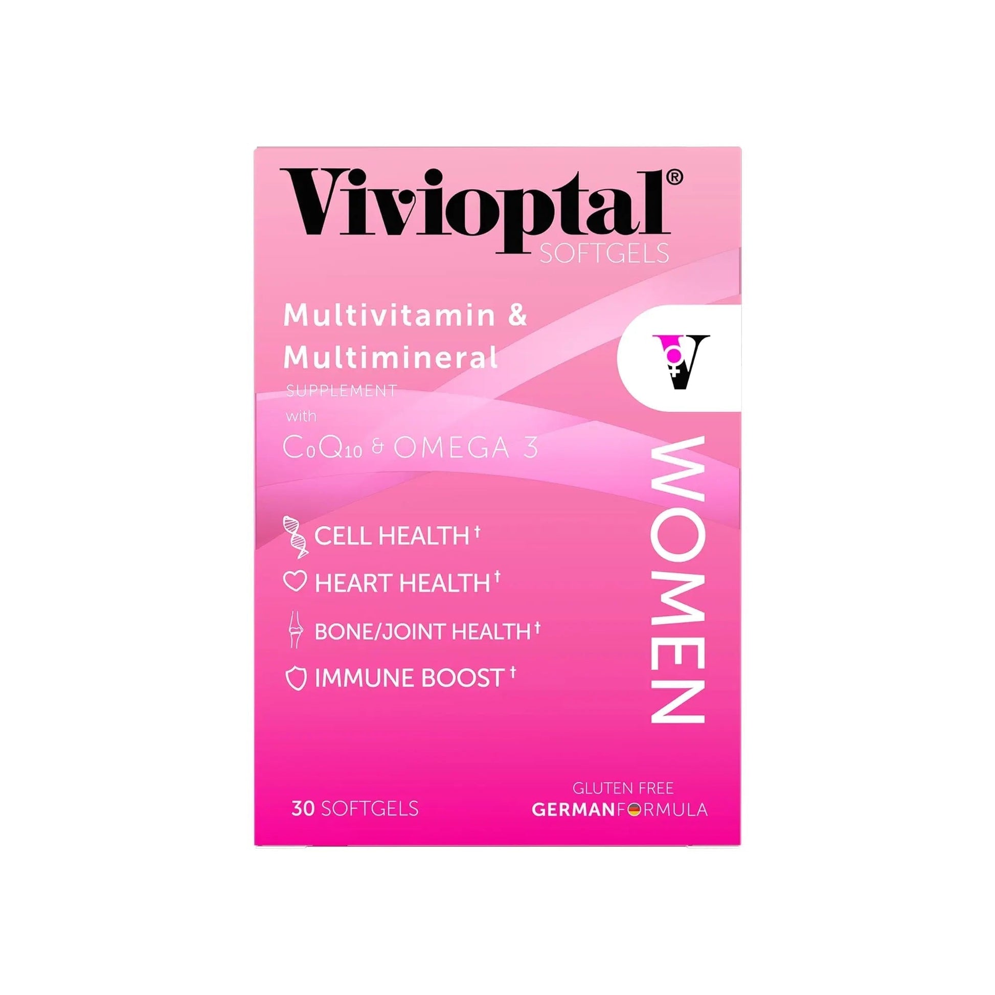 Vivioptal Women, 30 Capsules, CoQ10 & Omega-3, Multivitamin & Multimineral, Gluten Free, German Formula Vivioptal VitaminsAu supplements