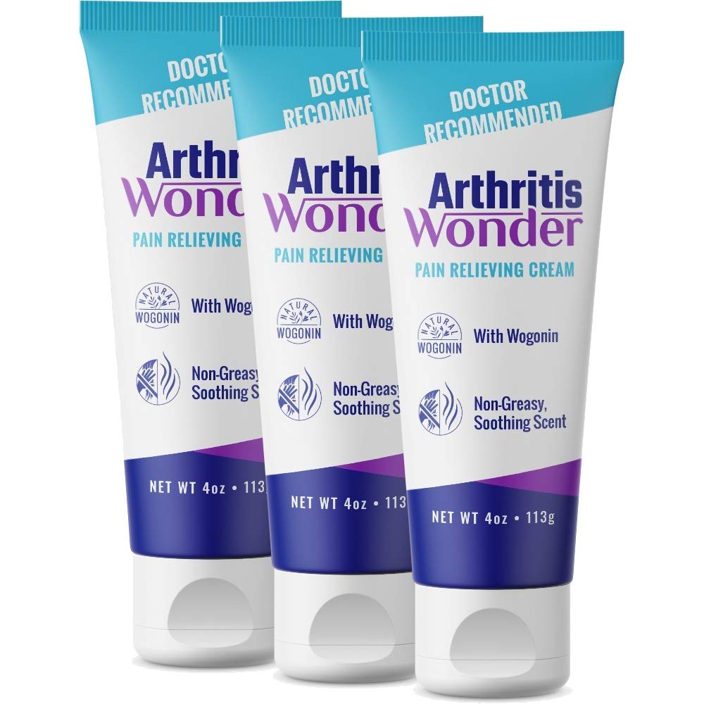 Arthritis Wonder Pain Relief Cream, 4 oz – Arthritis Pain Relief Cream for Hand, Knee, Foot and Wrist Joints – Fast-Acting, Deep Penetrating, Non-Greasy Formula with Natural Wogonin - 3 Pack Arthritis WonderAu supplements