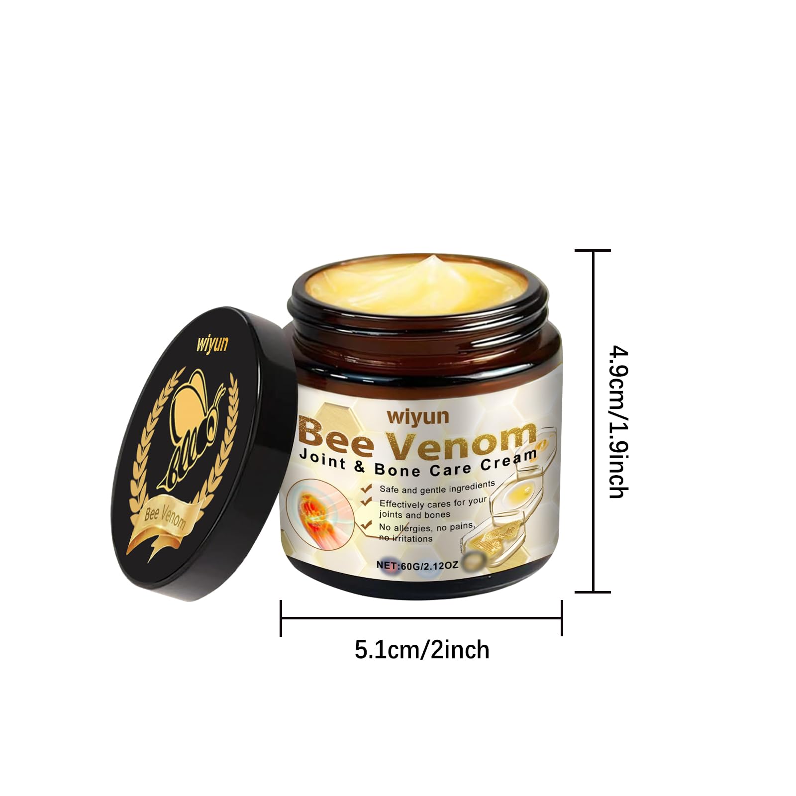 JOYVOIDX Bee Venom Joint Cream with with Glycerin & Lemon Extract, Helps Soothe Joint & Muscle Discomfort, Intense Moisturizing,Provides Cooling Sensation, Non-Greasy Fast Absorbing Formula,2.12 oz JOYVOIDXAu supplements