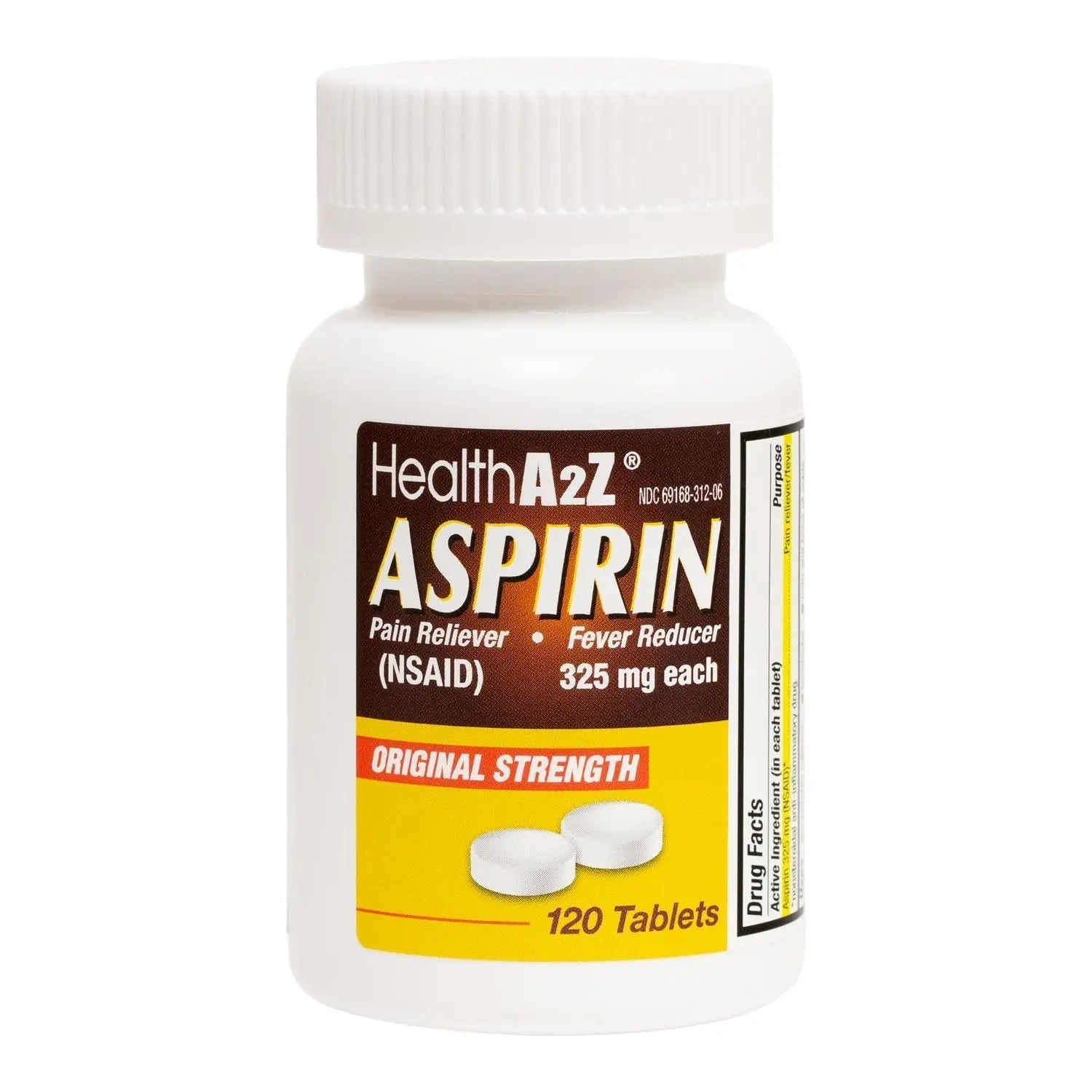 HealthA2Z® Aspirin 325mg | Uncoated Tablets |Original Strength | Pain Reliver |Fever Reducer | Compare to Bayer® Active Ingredients… (120 Counts) HealthA2ZAu supplements