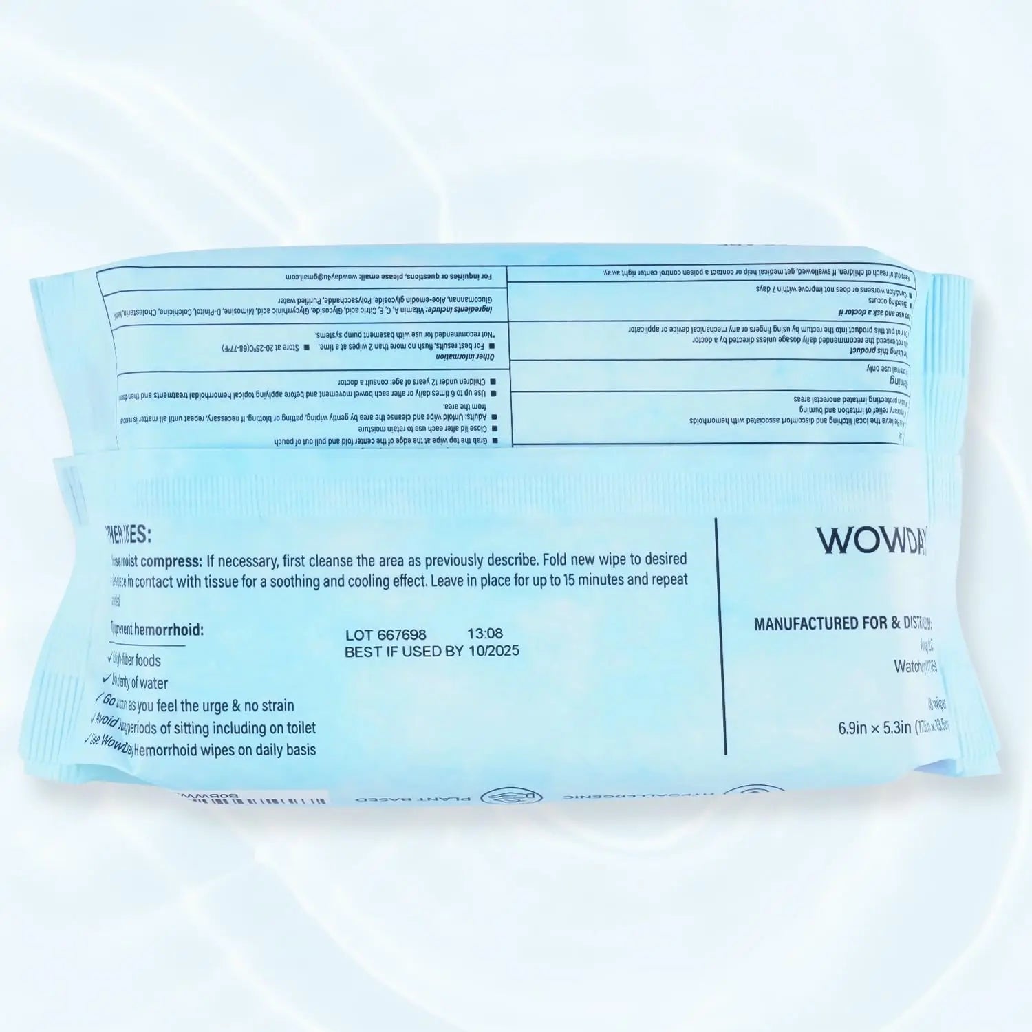 Wowday Flushable Hemorrhoid Wipes | Medicated Witch Hazel Wipes Ph Balanced | 112 Count Natural Fragrance Free Adult Hemorrhoids Witch Hazel Wipe for Butt Itch WowDayAu supplements
